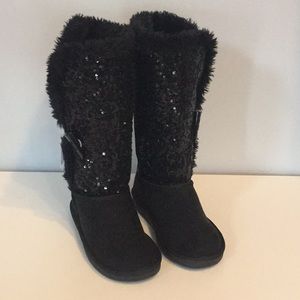 NEW WITH TAGS - Black Sparkly Justice Snow Boots